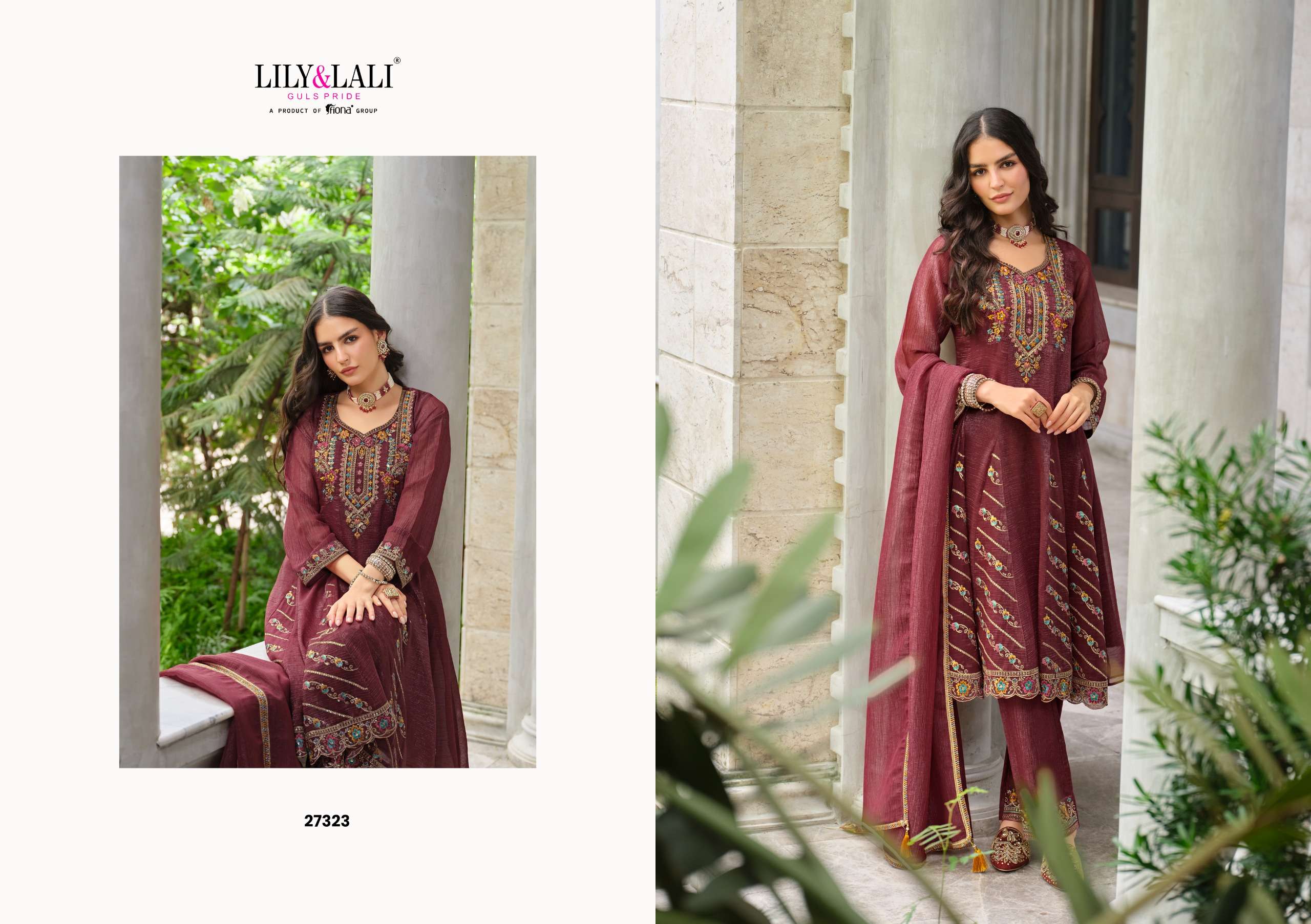LILY & LALI AASMA FESTIVAL COLLECTION SILK WITH KALI WORK SUIT WHOLESALER SHOP